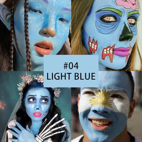 KYDA Blue Face Paint - Light Blue Body Paint Stick for Halloween, Corpse Bride Avatar Sally Cosplay SFX Makeup