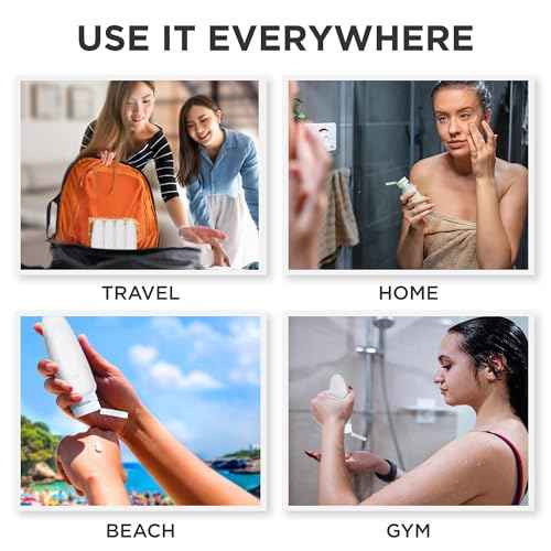 Dot&Dot Leak Proof Travel Bottles - TSA Approved 3oz Silicone Toiletries Travel Shampoo & Conditioner Containers with Labels