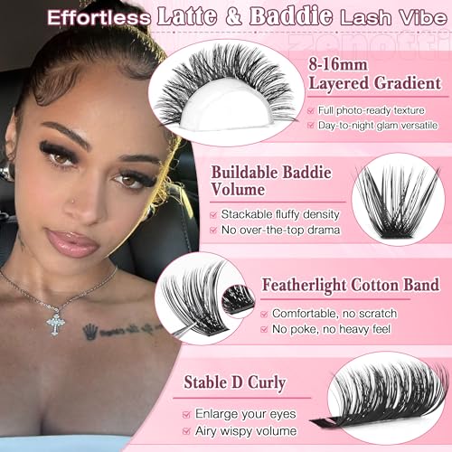 Lash Clusters Kit 544PCS Fluffy 80D 100D Eyelashes 8-16mm D-Curl