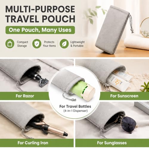 4-in-1 Travel Bottle Set with Storage Bag, 30ml Leak-Proof Refillable Containers