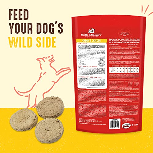 Stella & Chewy's Freeze Dried Raw Dinner Patties – Grain Free Dog Food, Protein Rich Chewy’s Chicken Recipe – 5.5 oz Bag