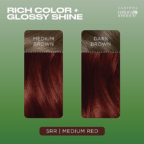 Clairol Natural Instincts Demi-Permanent Hair Dye, 5RR Medium Red Hair Color, Pack of 1