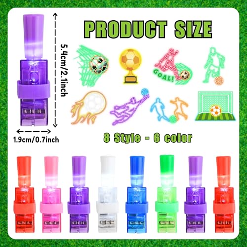 Soccer Party Favors Set - 72 PC (24 LED Lights & 48 Tattoos)