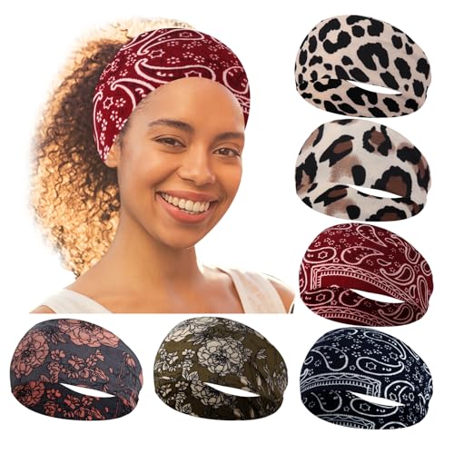 RITOPER Wide Headbands for Women - 6 Pack Yoga Workout