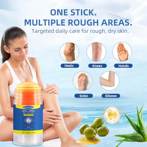 60% Urea Foot Cream Stick with 2% Salicylic Acid for Dry Cracked Heels 1.41 oz