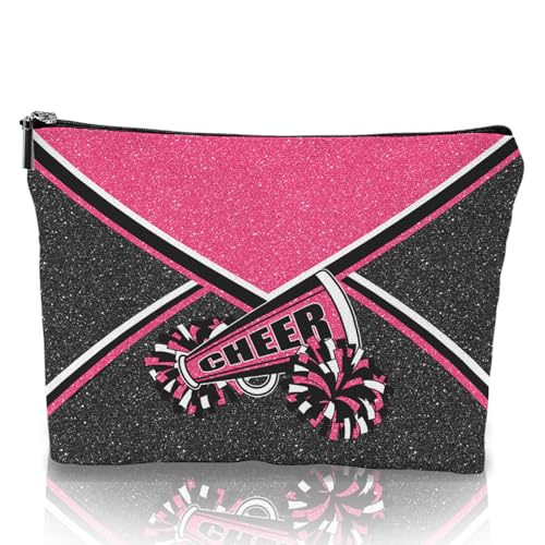 Cheerleader Makeup Bag Canvas Cosmetic Organizer RoseRed