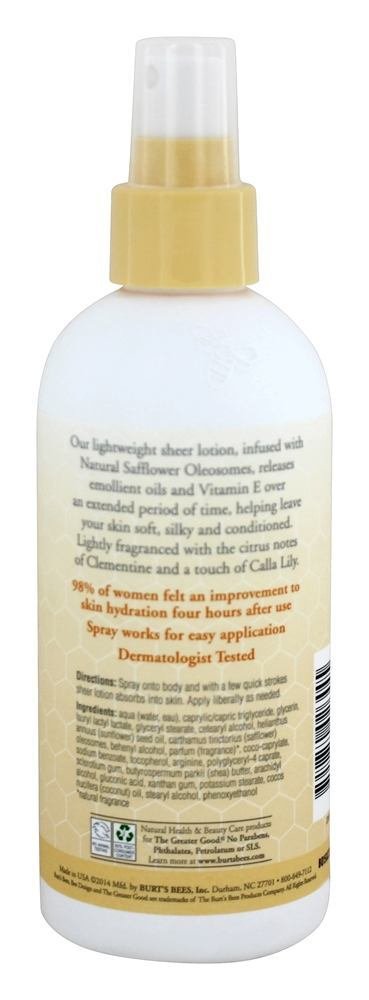 BURTS BEES Sheer Body Lotion - Clementine And Calla Lily, 8 FZ