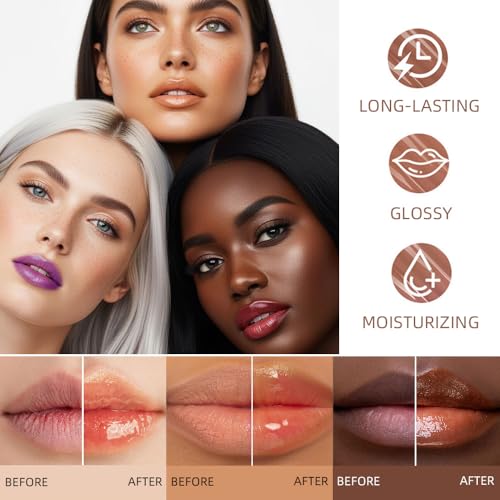 evpct Nourishing Moisturizing Tinted Lip Balm for A Sheer Tint of Color, Softens Smooths Hydrates Moisturizes Lightweight, Lip Care Gloss Plumper Stain for Women Dry & Chapped Lips, 6 Colors Set01