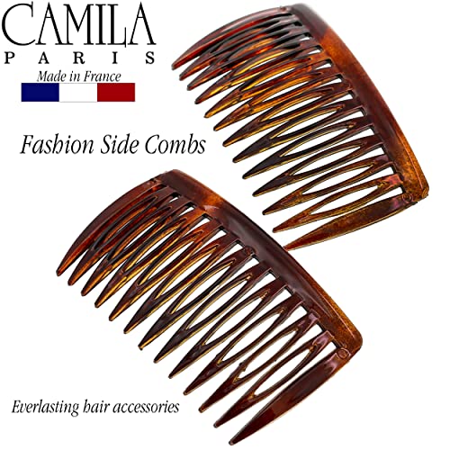 Camila Paris AD825/2 French Hair Comb Set, Curved Tortoise Shell