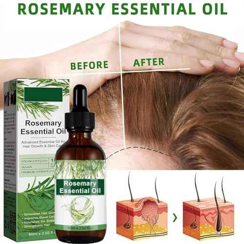 Aceite de Romero para Crecimiento y Tratamiento Capilar, Gotero para Estimular el Crecimiento del Cabello y Prevenir la Ca?da, 60ML/2.2 Fl Oz (2 Unidades)