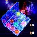 12 Colors Glow in The Dark Glitter Gel - UV Body Face Makeup