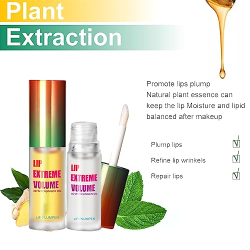 Lip Plumper Set with Ginger & Mint - Volumizing Lip Gloss