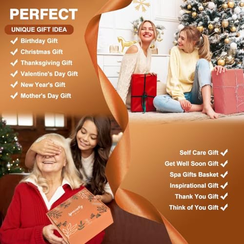 Mother's Day Gifts Baskets for Women Mom Her Wife Girlfriend,Birthday Gifts for Women Teacher Friend w/Cozy Blanket Rose Relaxing Spa Gifts Set,Self Care Get Well Gifts for Her Valentines Mothers Day