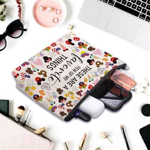 Vacation Trip Gift Fairytale Fans Makeup Cosmetic Bag Mouse Family Trip Snacks Makeup Bag Magic Kingdom Gift Mouse Favorite Things Zipper Pouch