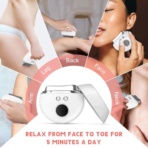 Gua Sha Facial Tools with Heating & Vibration - 4-in-1 Lymphatic Contour Face Brush£¬Red¡¢Blue¡¢Purple Light Therapy, Microcurrent Massager for Anti-Aging & Home SPA