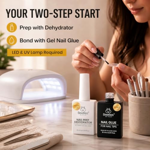 Beetles 9-in-1 Gel Nail Glue & Dehydrator Kit for Long-Lasting Manicures
