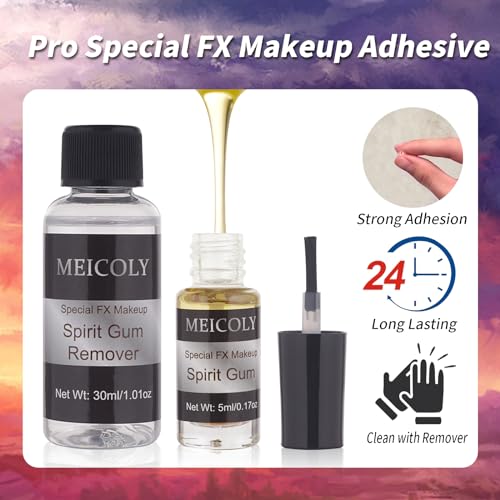 Spirit Gum Adhesive & Remover Kit for Prosthetics & Makeup
