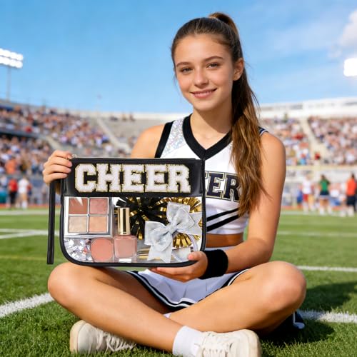 Cheerleader Makeup Bag with Chenille Letters - 12 Colors