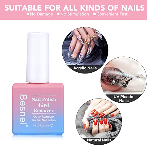 Professional Gel Nail Polish Remover Kit (3 Pack) with Files & Pushers