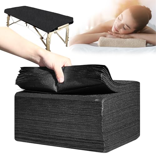 Disposable Massage Table Sheets 100 Pcs 31x71in Nonwoven Bed Cover – Black