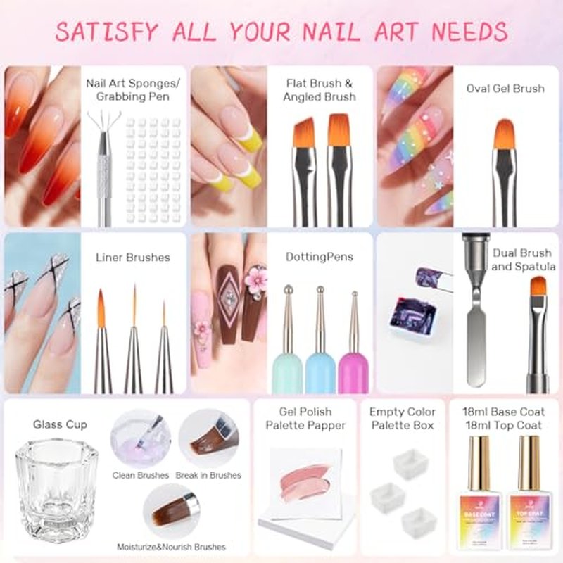 60 Colors Ombre Gel Nail Polish Kit for Effortless Nail Art
