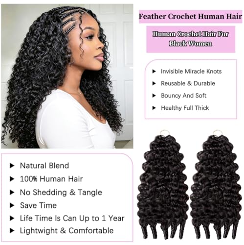 Burmese Curly Crochet Hair 18inch - Miracle Knots for Black Women