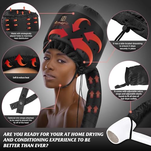 Adjustable Bonnet Hair Dryer - Deep Conditioning Cap with Headband