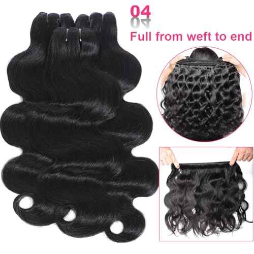Body Wave Bundles Human Hair 18 20 20 Inch 100% Unprocessed Brazilian Virgin Human Hair 12A 3 Bundles Double Weft Weave Natural Color