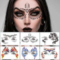 9-Pack Temporary Face Tattoo Stickers - Waterproof Eye Lace