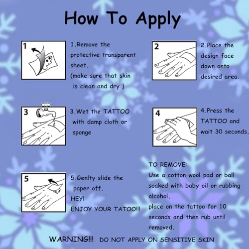 Glitter Snowflake Temporary Tattoos for Kids - 74 Individually Sheets Snowflake Tattoos for Kids Winter Christmas Party Supplies