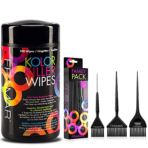 Framar Kolor Killer Wipes – Hair Dye Remover & Brush Set