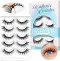 LASHVIEW Self Adhesive Eyelashes 5 Pairs Cat Eye Wispy