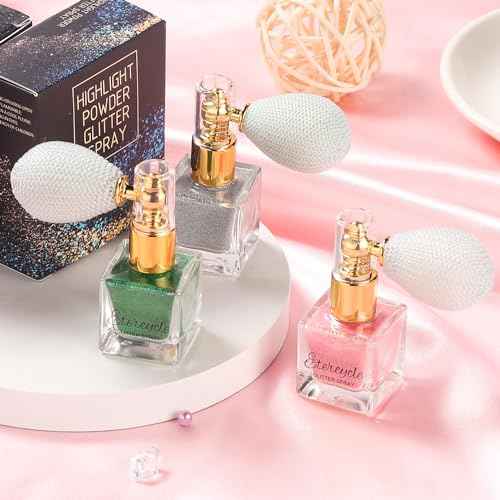 Etercycle Pink Body Glitter Spray, Shimmering Spray Powder Sparkle Powder, Cosmetic Shimmer Makeup Glitter for Hair and Body Face Clothes Nail Art Craft Design Easter Christmas Halloween Crafts