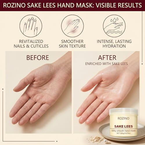 Sake Lees Deep Moisturizing Hand Mask Cream for Dry, Cracked Hands