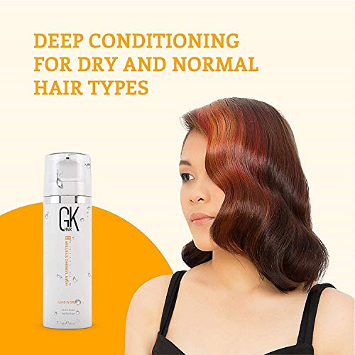 GK HAIR Global Keratin Leave in Conditioner Cream 130ml - Organic Argan Oil Hair Serum For Frizz Control Dry Damage Hair Repair 50ml