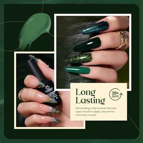 Beetles Green Gel Nail Polish Set - Boundless Forest Dark Green Gel Polish, 6 Colors Soak Off Uv LED Nail Lamp Gel Nail Kit Home DIY Manicure Nail Salon