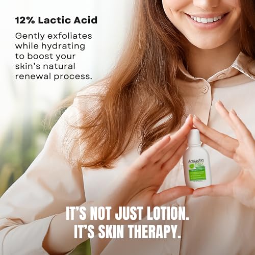 AmLactin Daily Nourish Therapeutic Body Lotion for Dry Skin - No-Scrub Exfoliator and Moisturizer 12% Lactic Acid Lotion, 2 Fl Oz (Pack of 6) (Packaging May Vary)
