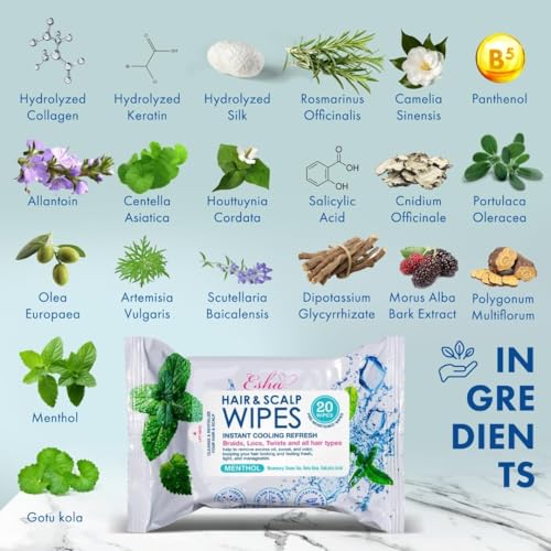ESHA Hair & Scalp Wipes - Instant Cooling Refresh