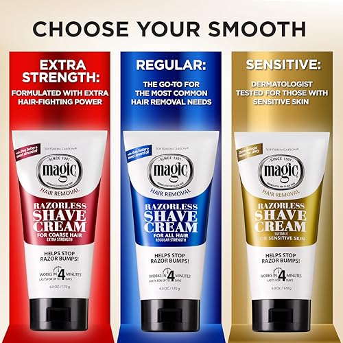 SoftSheen-Carson Magic Razorless Shaving Cream 6oz Pack of 2 for Bald Head & Body Hair Removal