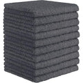 DecorRack Grey 10 Pack 12x12 Soft Cotton Washcloths - Ultra Absorbent & Machine Washable