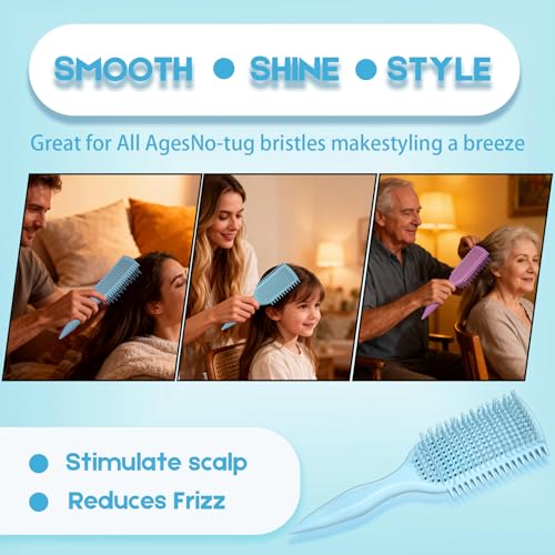 Detangler Brush for Curly Hair | 4-in-1 Styling Set