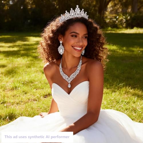 Queen Crown Tiara with Crystals for Women - Bridal & Party Headband