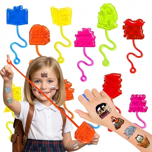 48 Pcs Book Reading Party Favors - Stick Hands & Tattoos