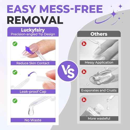 30ml Nail Glue Remover: Multi-functional Press On Nail Remover, Gentle Non-Acetone Nail Polish Remover for Gel Nails Tips, Quick Easy Removal Glueoff, Not for Gel Polish