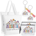 Sieral Medical Assistant Gift for Women Tote Canvas Bag Makeup Cosmetic Bag Keychain Valentine Appreciation Gift Doctor Nurse(6 Pcs)