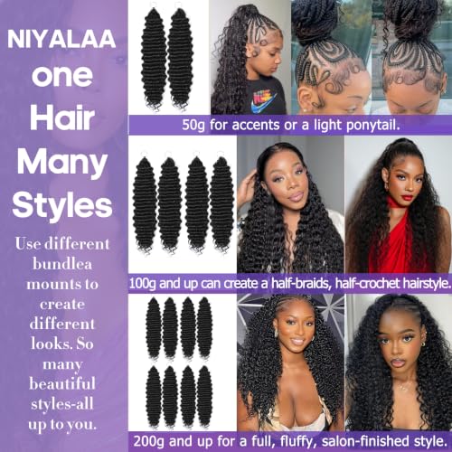 NIYALAA 18 Inch Miracle Knots Crochet Human Hair for Black Women, 613#
