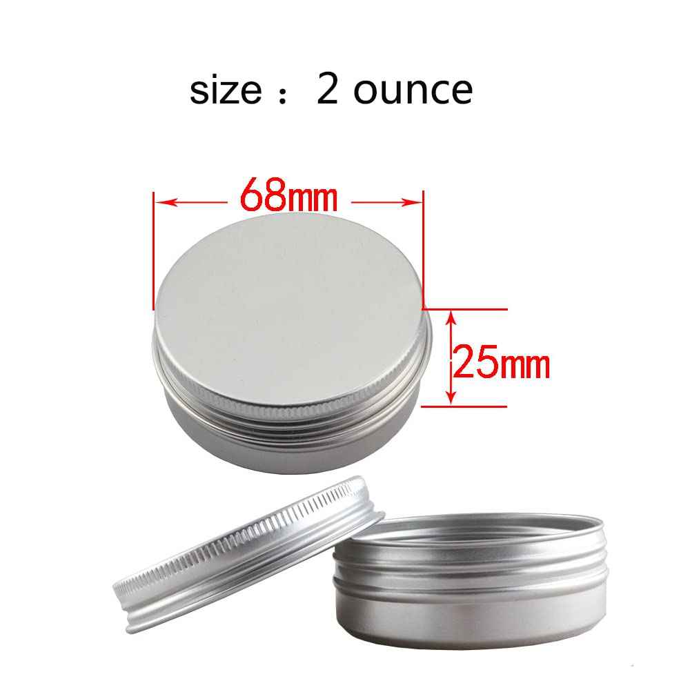 2oz Aluminum Empty Storage Screw-top Tin Jars with Lids, 75PCS Round Candle Cans, Refillable Cosmetic Containers for Lip Balm, Shea Butter, Salves, Silver