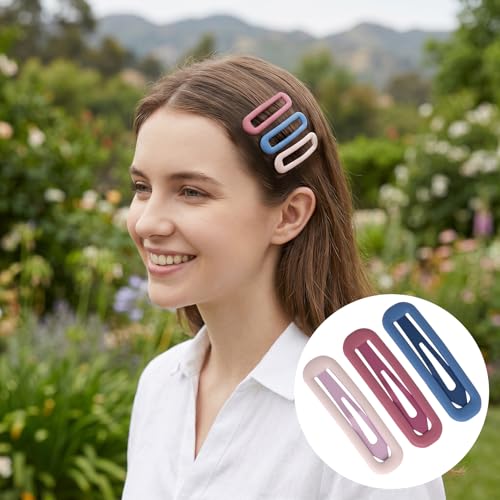 12 Pcs Matte Metal Hair Clips Set for Women - No Slip Barrettes