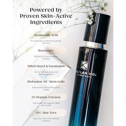 Kaplan MD Clarifying Toner ? Hydrating Face Mist with Hyaluronic Acid, Rosewater Face Mist Hydrating Spray & Witch Hazel ? Facial Toner Spray for Pore Refining, pH Balance & All Skin Types ? 3.4 fl oz