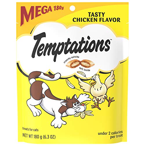 Temptations Classic Crunchy and Soft Cat Treats Tasty Chicken Flavor, 6.3 Oz, Pack of 10